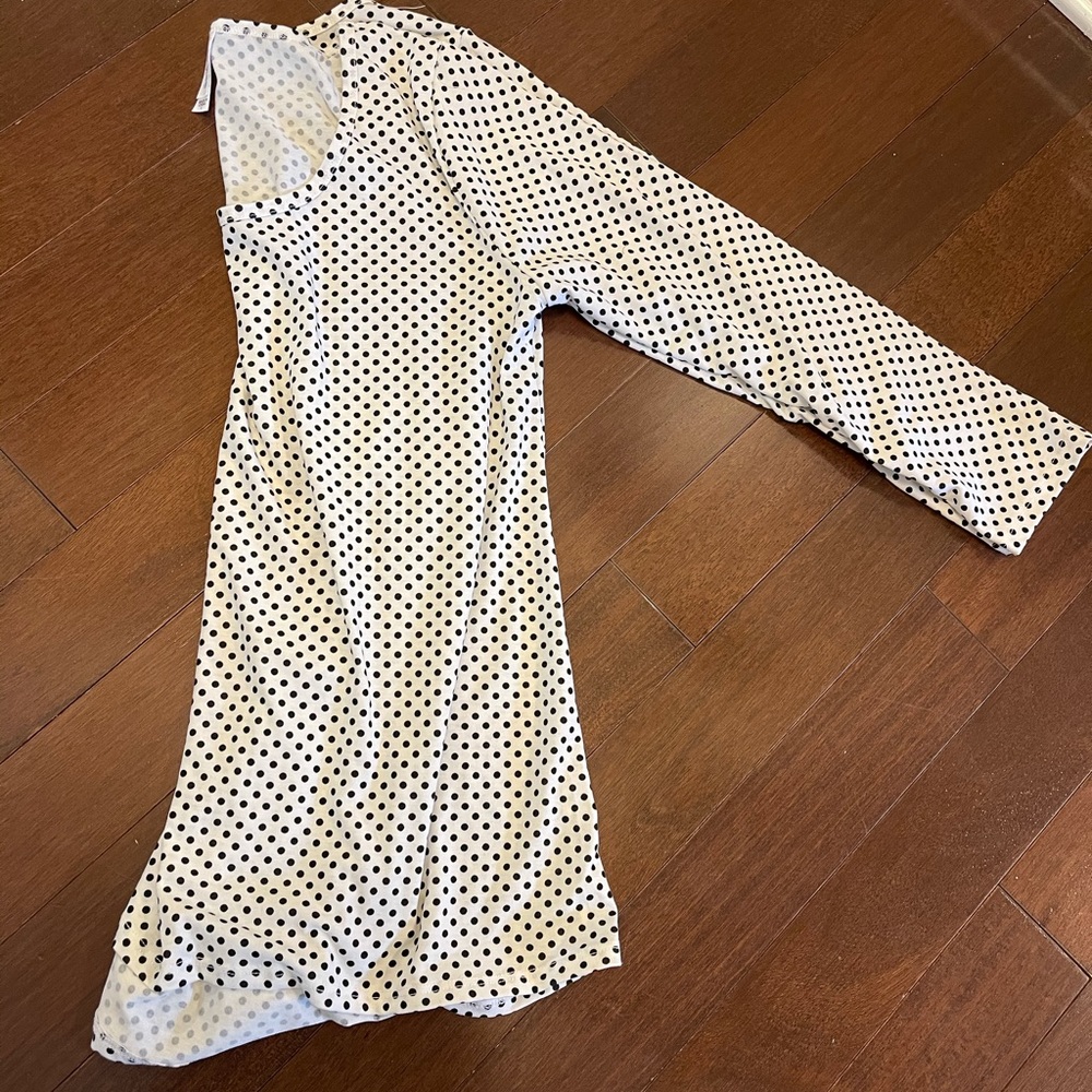 Lularoe White & Black polka dot long sleeve top